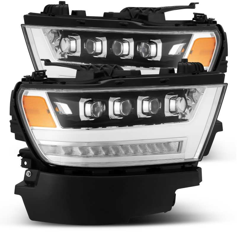 AlphaRex 19-20 Ram 1500HD NOVA LED Proj Headlights Plank Style Chrome w/Activ Light/Seq