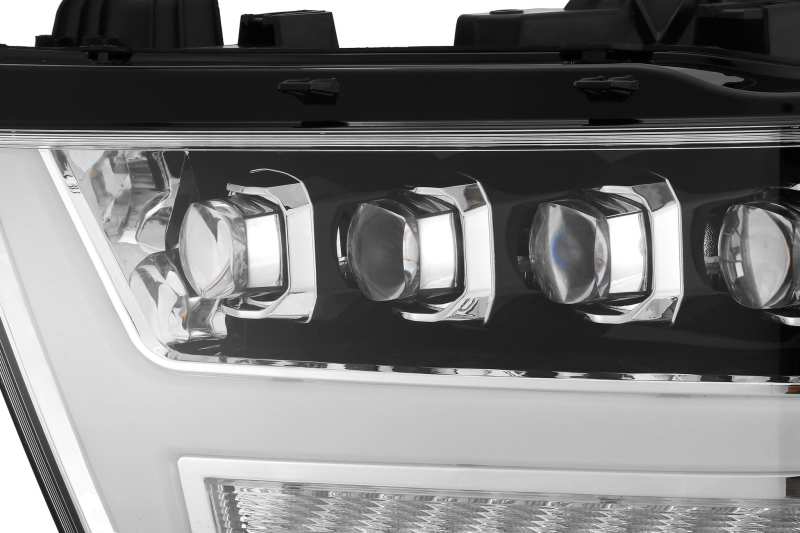 AlphaRex 19-20 Ram 1500HD NOVA LED Proj Headlights Plank Style Chrome w/Activ Light/Seq