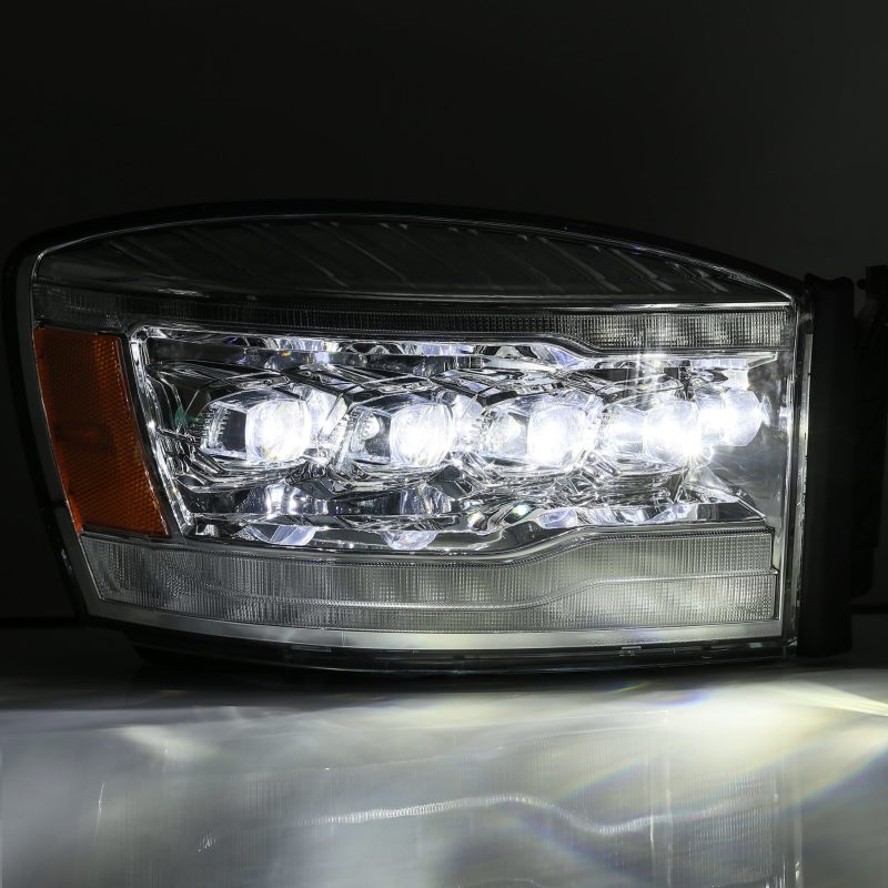 AlphaRex 06-08 Dodge Ram 1500HD NOVA LED Proj Headlights Plank Style Blk w/Seq