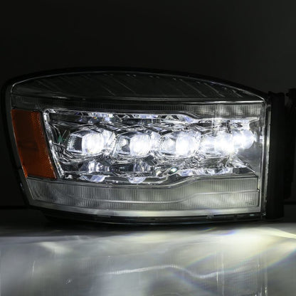 AlphaRex 06-08 Dodge Ram 1500HD NOVA LED Proj Headlights Plank Style Blk w/Seq