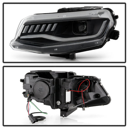 Spyder Chevy Camaro 16-18 (Do Not Fit Halogen) Projector Headlights Black PRO-YD-CCAM16HIDSI-SEQ-BK 5087379