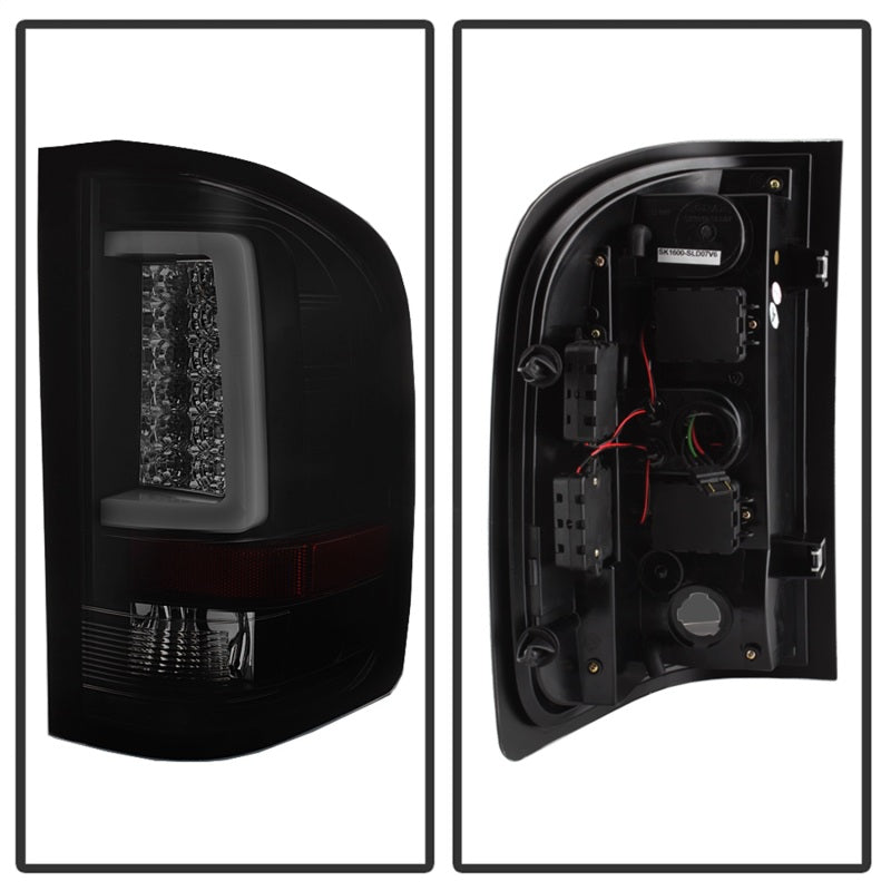 Spyder 07-13 Silverado (Will Not Work w/2010 921 Bulb)V3 Tail Lights Blk Smk