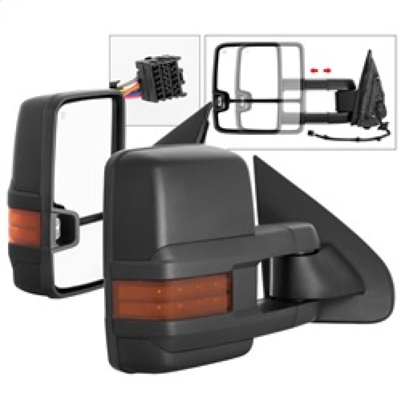 Spyder xTune Chevy Silverado 14-16 Heated Amber LED Signal Telescoping Mirrors