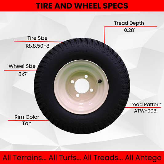 18x8.50-8 Beige Steel Lawn Mower Assemblies (2-Pack) Compatible with Cub Cadet RZTL