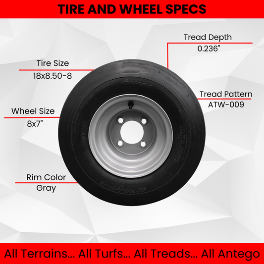 Set of Four 18x8.50-8 ATW-009 Gray Assemblies