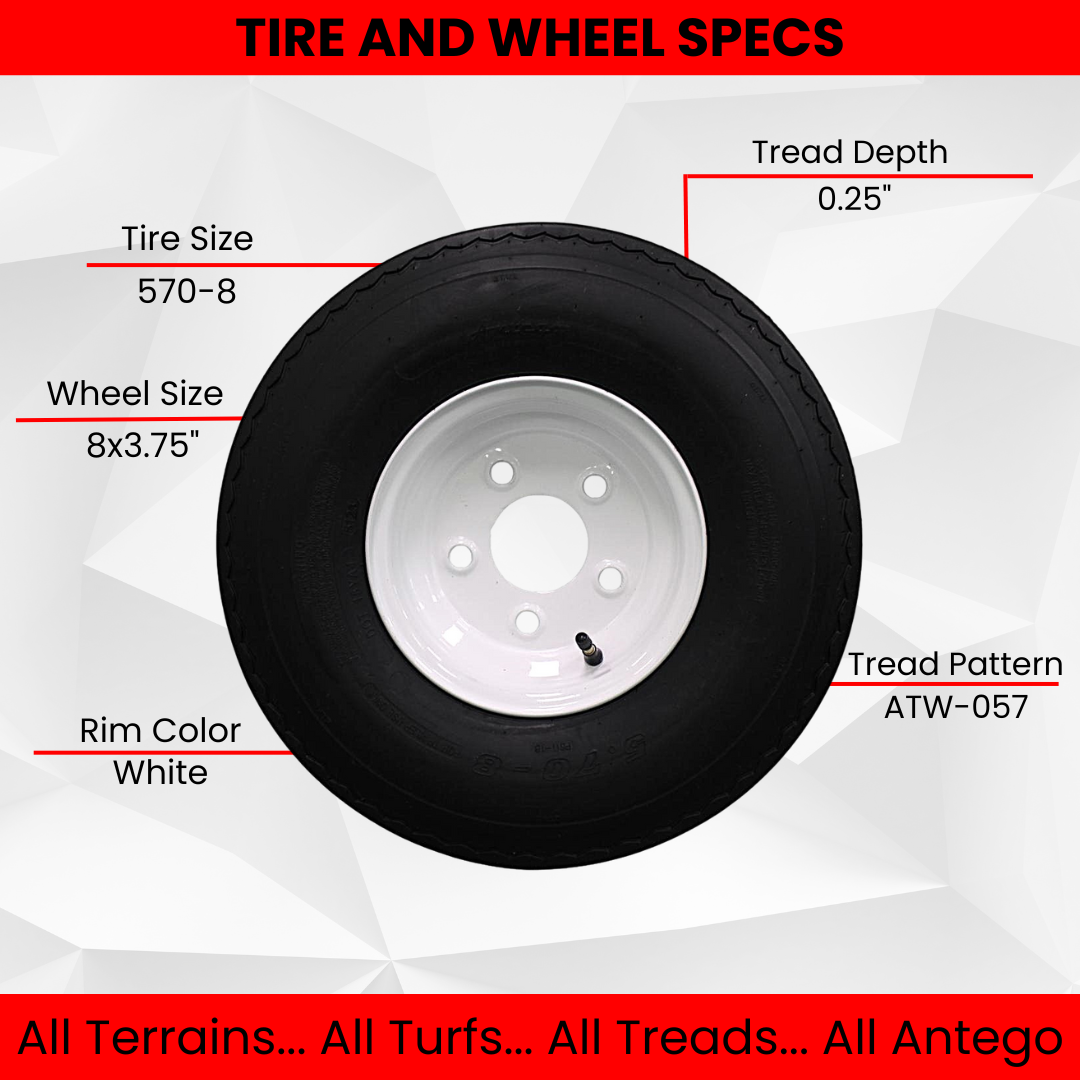 Antego Tire and Wheel (Set of 2) 5.70x8 Trailer Tire and Wheel Assemblies (2)