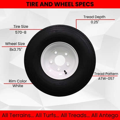 Antego Tire and Wheel (Set of 2) 5.70x8 Trailer Tire and Wheel Assemblies (2)