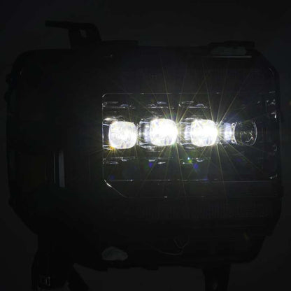 AlphaRex 14-18 GMC Sierra NOVA LED Proj Headlights Plnk Style Alpha Blk w/Activ Light/Seq