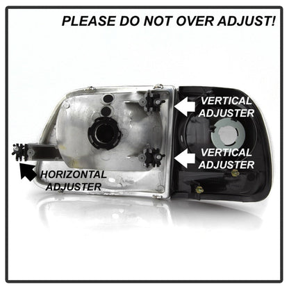 SPYDER xTune 97-03 Ford F-150 4pc OEM Style Headlights w/Corner - Black (HD-JH-FF15097-L-SET-BK) 9042638