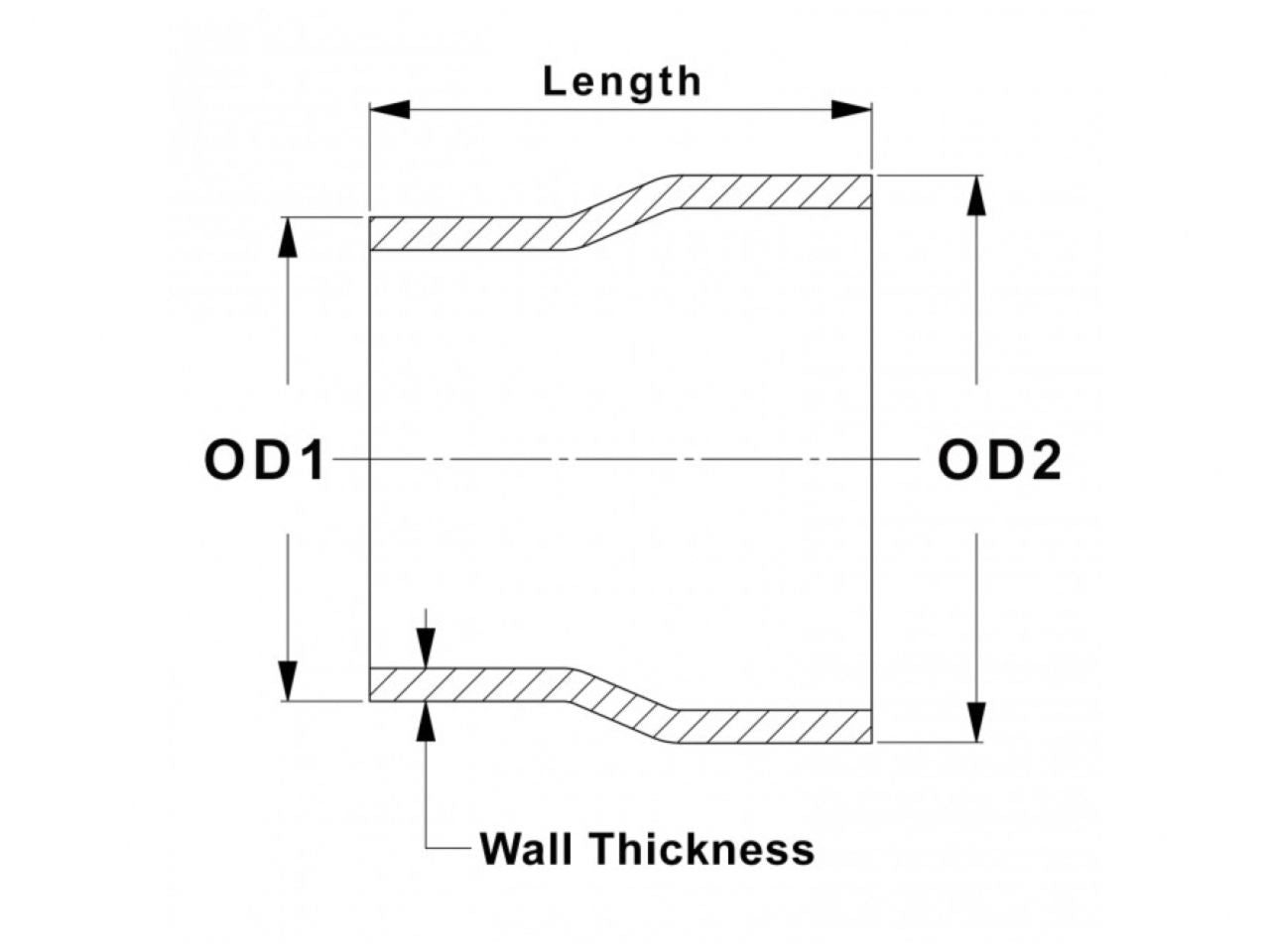 HPS Performance Products HPS 4" - 4-1/2" OD, 7" long 6061 Aluminum Step Up Transition