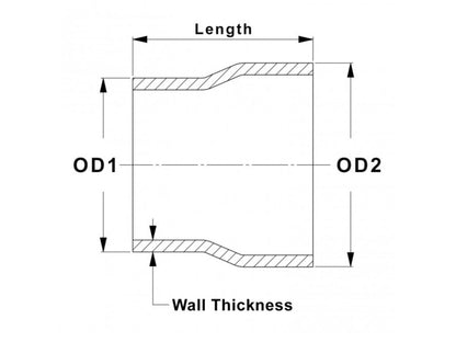 HPS Performance Products HPS 4" - 4-1/2" OD, 7" long 6061 Aluminum Step Up Transition