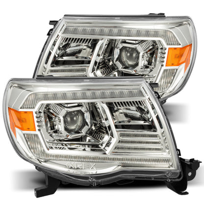 AlphaRex 05-11 Toyota Tacoma LUXX LED Projector Headlights Plank Style Chrome