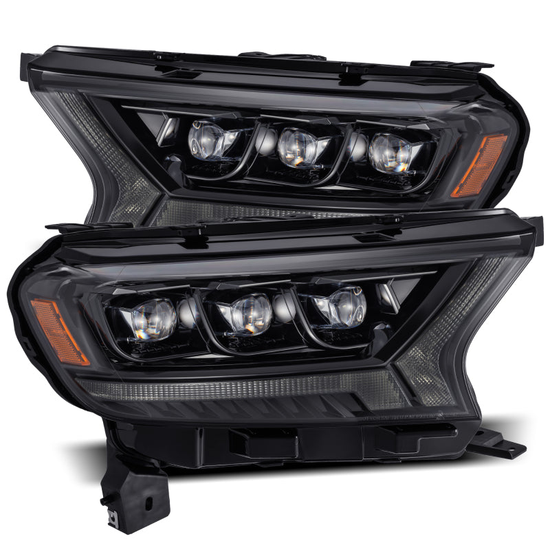 AlphaRex 19-21 Ford Ranger NOVA LED Proj Headlight Plnk Style Alpha Blk w/Activ Light/Seq