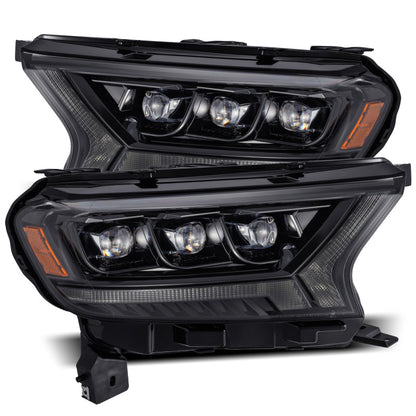 AlphaRex 19-21 Ford Ranger NOVA LED Proj Headlight Plnk Style Alpha Blk w/Activ Light/Seq