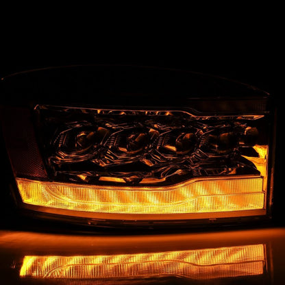 AlphaRex 06-08 Dodge Ram 1500HD NOVA LED Proj Headlights Plank Style Blk w/Seq