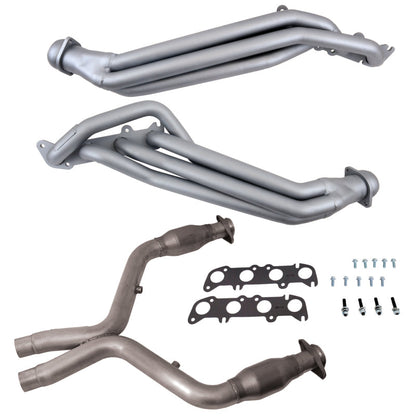 BBK 11-14 Ford Mustang GT 5.0 1-7/8in Long Tube Headers w/High Flow Catted X-Pipe (Ti Ceramic) 18561
