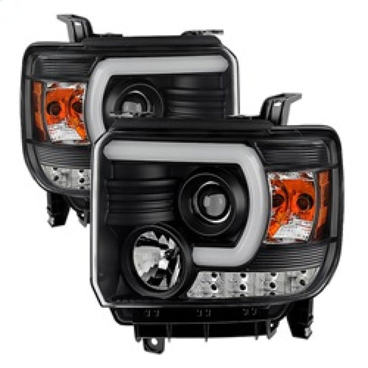Spyder GMC Sierra 14-16 Projector Headlights Light Bar DRL Black PRO-YD-GS14-LBDRL-BK 5080523