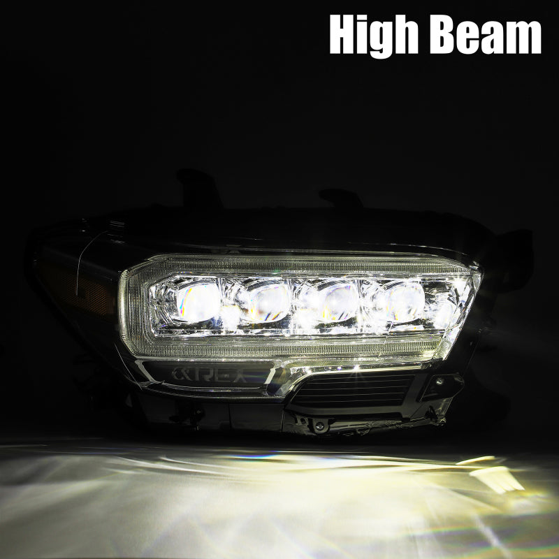 AlphaRex 16-20 Toyota Tacoma NOVA LED Projector Headlights Plank Style Chrome