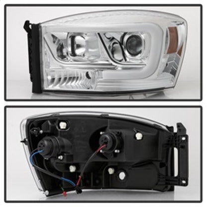 Spyder Dodge Ram 1500 06-08 V2 Projector Headlights - Light Bar DRL - Chrome (PRO-YD-DR06V2-LB-C) 5085290