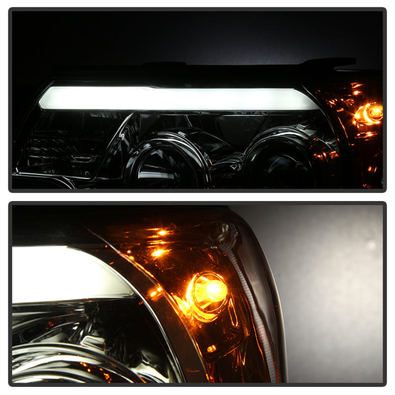 Spyder Toyota Tacoma 12-16 Projector Headlights Light Bar DRL Smoke Pro-Yd-TT12-Lbdrl-Sm