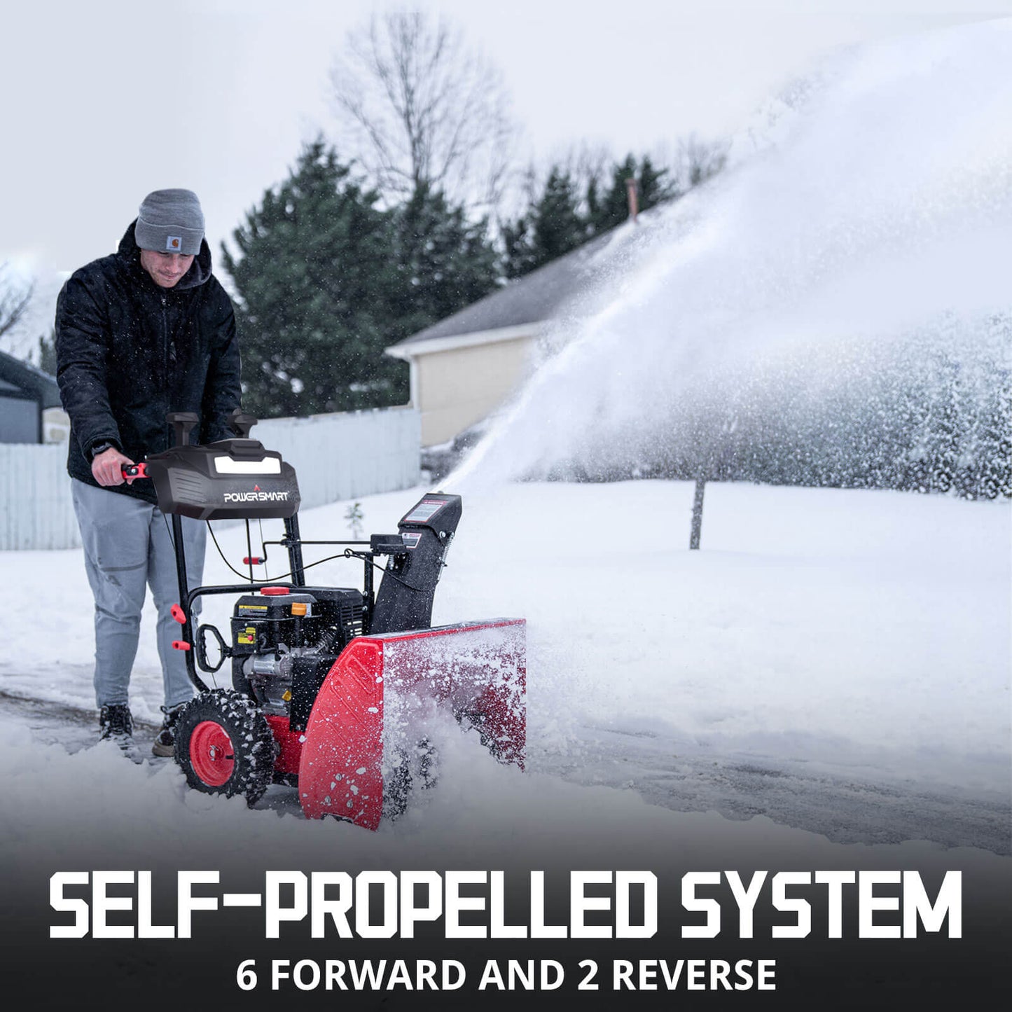 PowerSmart 26" 208cc Two Stage Self-Propelled Gas Snow Blower w/ Electric Start
