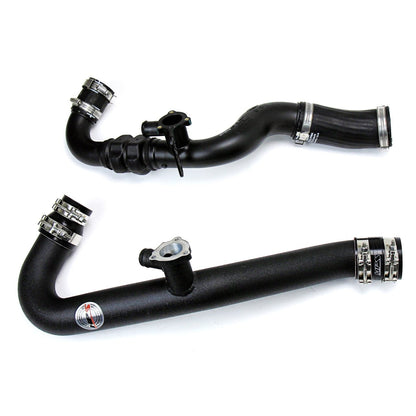 HPS Performance HPS Intercooler Hot Charge Pipe and Cold Side with Blue Hoses 15-17 Ford