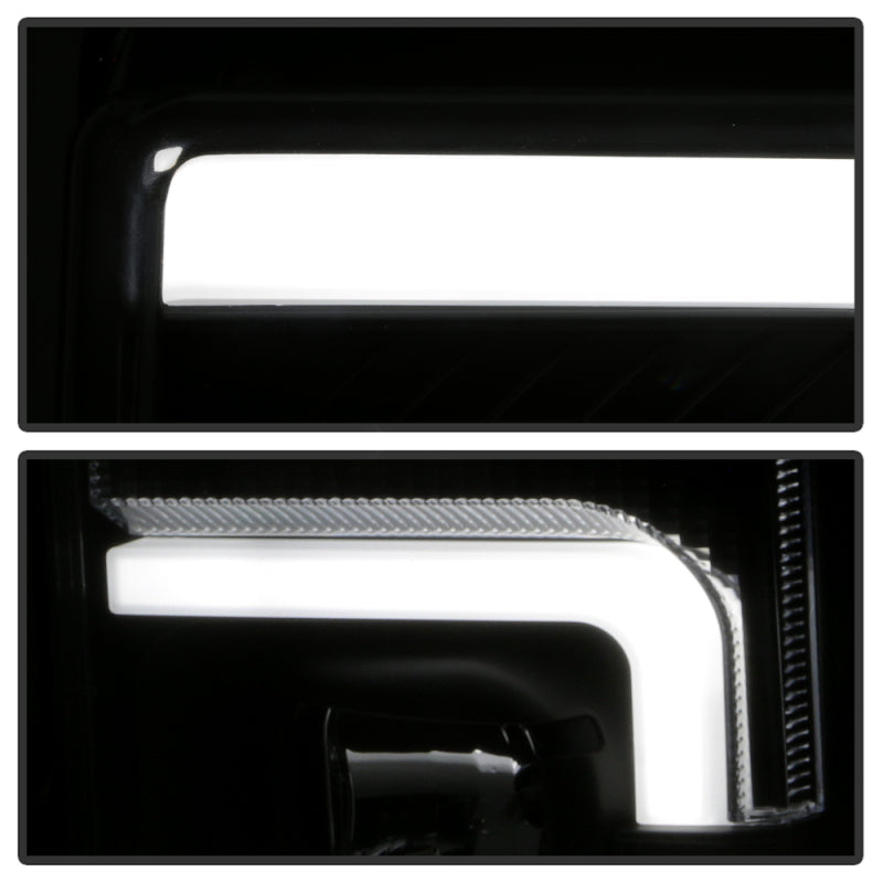 Spyder 17-18 Ford F250/F350/F450 Halogen Model Only -White Light Bar- Black