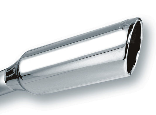 Borla 2.25in Inlet 4in Round Rolled Angle Cut x 12in Long Embossed Exhaust Tip 20245