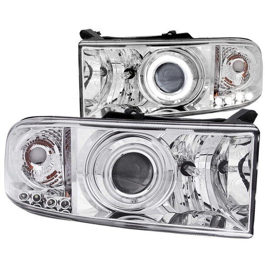Anzo 1994-2001 Dodge Ram Projector Headlights w/ Halo Chrome — 14H0W