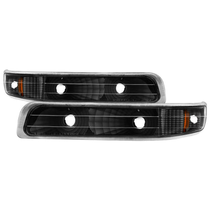 Spyder Xtune Chevy Silverado 99-02 Amber Reflector Bumper Lights Black Cbl-Jh-CS99-Am-Bk