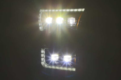 AlphaRex 17-20 Ford Raptor NOVA LED Proj Headlights Plank Style Alpha Black w/Activ