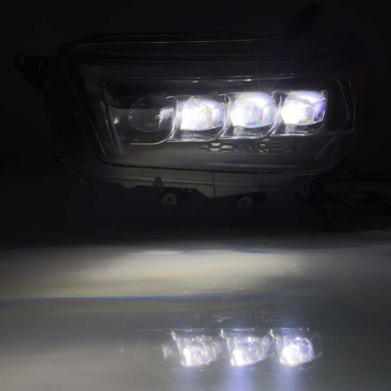 AlphaRex 10-13 Toyota 4Runner NOVA LED Projector Headlights Plank Style Black w/Seq