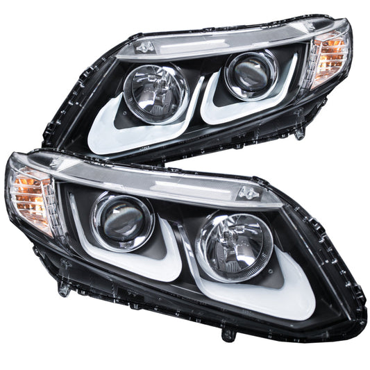 Anzo 2012-2015 Honda Civic Projector Headlights w/ U-Bar Black