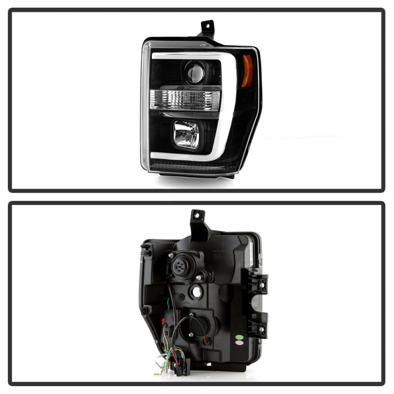 Spyder Ford F-250/350/450 08-10 V2 High-Power LED Headlights-Switch Back-Black