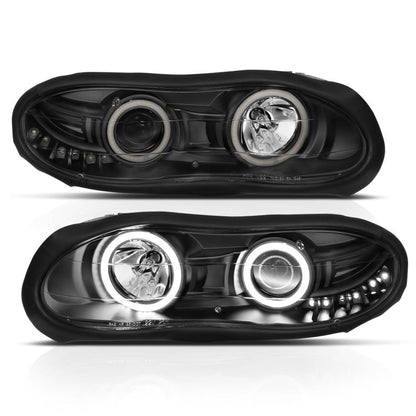Anzo 1998-2002 Chevrolet Camaro Projector Headlights w/ Halo Black