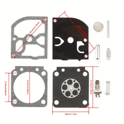 Carburetor Rebuild Kit for Poulan PP3516 PP3816 PP4018 — Replaces C1M-W26