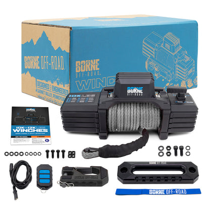 Borne Off-Road 10K Winch - Grey Synthetic Rope BNWN-10-SGR