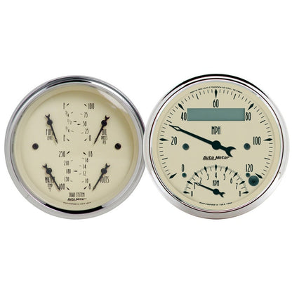 Autometer 3-3/8in A/B Quad/Speedo/Tach Combo ATM1820