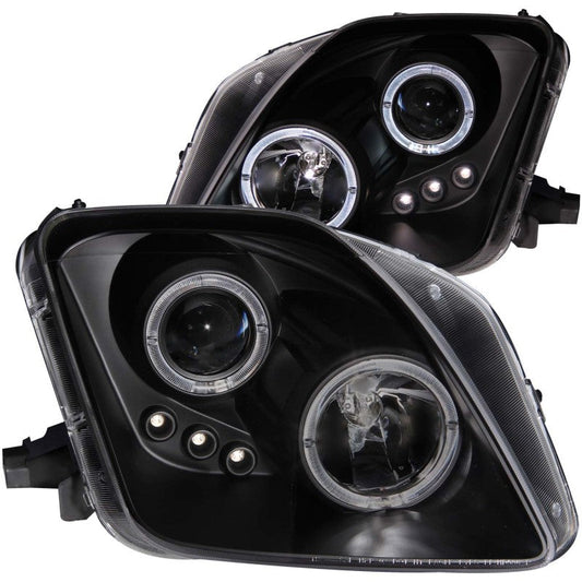 Anzo 1997-2001 Honda Prelude Projector Headlights w/ Halo Black w/ LED