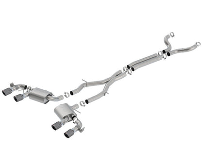 Borla 17-18 Chevrolet Camaro ZL1 6.2L V8 S Type Catback Exhaust w/ Dual Mode Valves CF Black Anod 140726CFBA