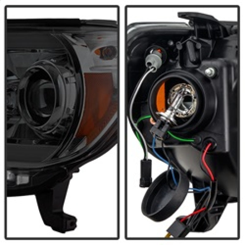 Spyder Toyota Tacoma 12-16 Projector Headlights Light Bar DRL Smoke Pro-Yd-TT12-Lbdrl-Sm