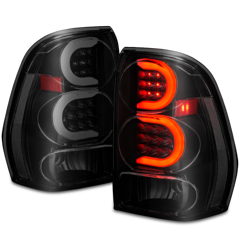 ANZO 2002-2009 Chevrolet Trailblazer LED Tail Lights w/ Light Bar Black Housing Smoke