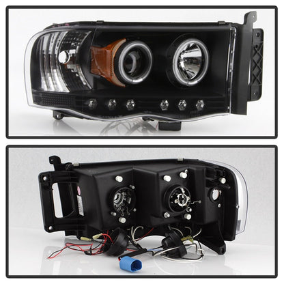 Spyder Dodge Ram 1500 02-05/Ram 2500 03-05 Projector Headlights LED Halo LED Blk