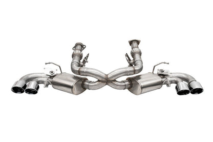 Corsa 2020 Corvette C8 3in Valved Cat-Back 4.5in Pol Quad Tips Fits Factory Perf Exhaust