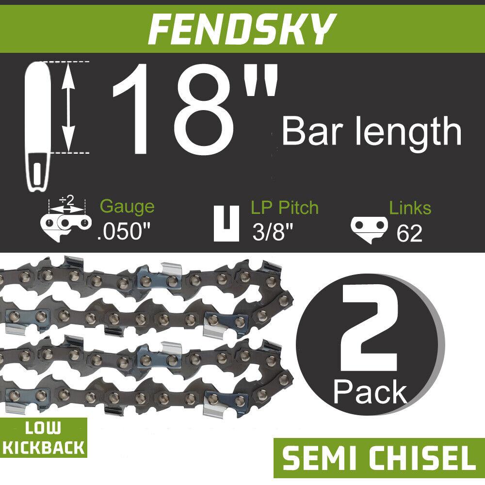 Chainsaw Chain for Ryobi 18" 3/8 62DL 8LP RY10532 RY43006 (2-Pack)
