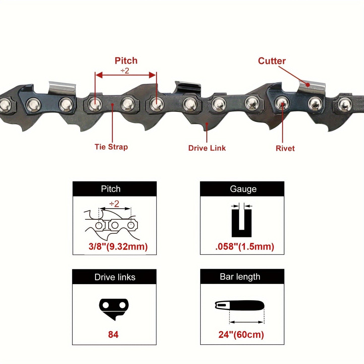 Chainsaw Chain 3/8