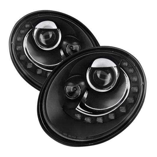 Spyder Volkswagen Beetle 06-10 Projector Headlights DRL LED Black PRO-YD-VB06-DRL-BK 5080929