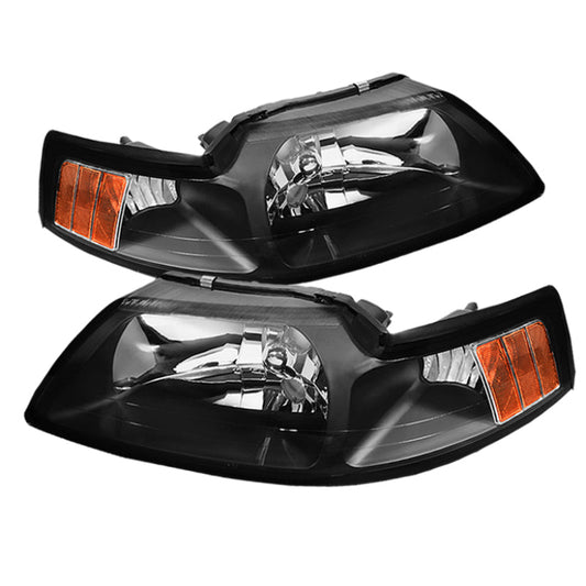 SPYDER Xtune Ford MUStang 99-04 OEM Amber Headlights Black HD-JH-FM99-AM-BK 5064349