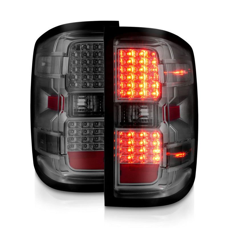ANZO 15-19 Chevy Silverado 2500HD/3500HD (Factory Halogen Only) LED Tail Lights Smoke