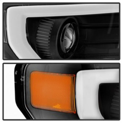SPYDER xTune Ford F150 Projector Headlights - Light Bar DRL - Black PRO-JH-FF15009-LBDRL-BK 9037252